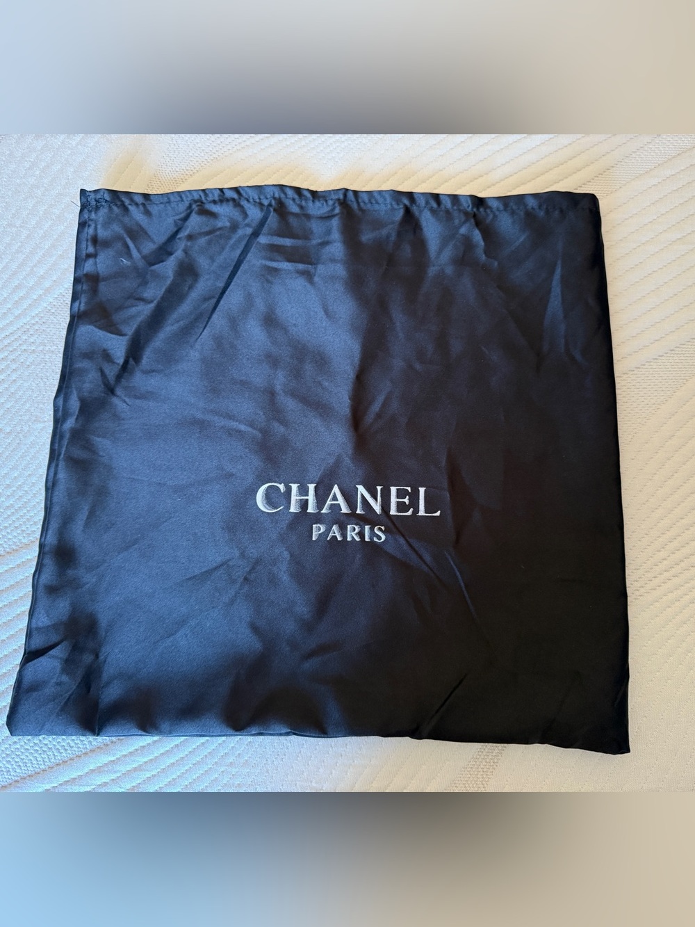Chanel Paris Black Dust Bag 14” X 13.5” Purse Handbag Purse Belt Storage Bag